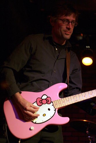 Hello Kitty Guitar. Hello Kitty guitar. The Bellyachers at Girls Rock! fest.