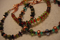 Three Copper, Gemstone, Czech Glass, and Cryst...