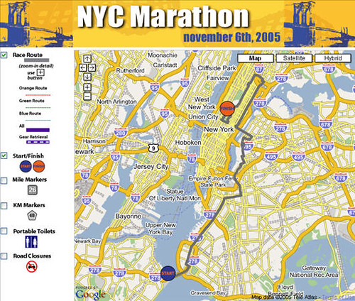 new york map city. New York City Marathon Google