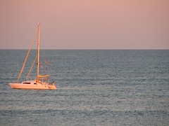 Clear sailing at sunset