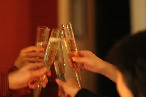 Celebrating champagne into wine