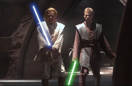 Tom Delmar Stunt Coordinator. Ewan McGregor (Obi-Wan Kenobi) & Hayden Christensen (Anakin Skywalker) in George Lucas's 'Starwars (II)-attack of the clones'.jpg by Tom Delmar