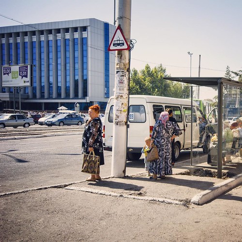     ...    ...          #Travel #Memories #Throwback #Tashkent #Uzbekistan  #Road #Street #Bus #Stop #Shelter #Peoples #Sign #Board ©  Jude Lee