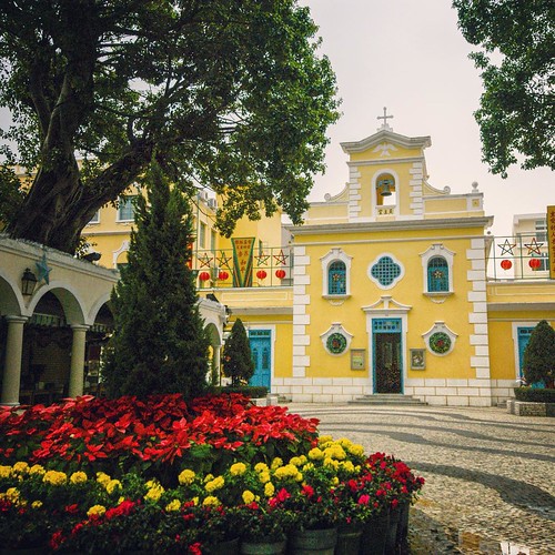    ...     #Travel #Memories #Throwback #Winter #Macau #China        ... #Coloane #Village #Old #Church #Chapel of St. Francis Xavier #Yellow #Building #Garden #Tree #Flower ©  Jude Lee