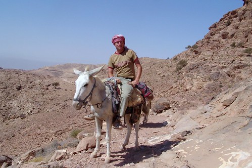 Jordan - Charles on donkey, Jabal Haroun