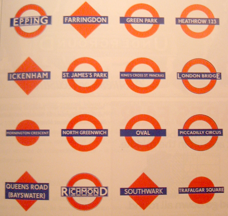 Variety of London Underground Logos and Roundels