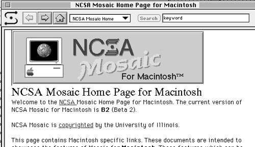 Early NCSA Mosaic Screen