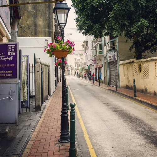    ...     #Travel #Memories #Throwback #Winter #Macau #China        ... #Taipa #Old #Back #Street #Lamp #Flower #Pot ©  Jude Lee