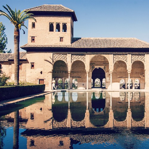 2012     #Travel #Memories #Throwback #2012 #Autumn #Granada #Spain    ...    ... #Alhambra #Palace #Garden #Pond #Reflection #Tree ©  Jude Lee