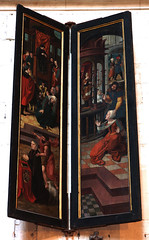 Saint Omer, Nord-Pas-de-Calais, Cathédrale Notre-Dame, choir, painted panels, St. Omer heals the sick