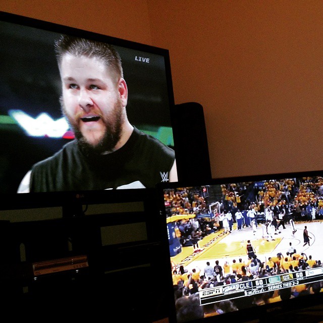 Money in the Bank and NBA Finals Gm 5 in one view.. #MITB #nbafinals