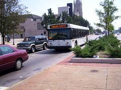 MTA Bus, "Finished service" on North Avenue, Baltimore