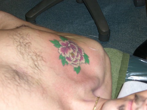 flowers on hip and upper thigh