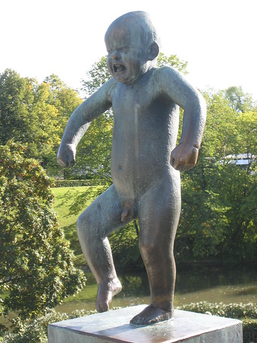 statue of naked boy having a tantrum
