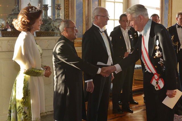 President during Banquet hosted by their Majesties H.M. King Carl XVI Gustf and Queen. Princess Victoria, His Royal Highness Prince Carl Philip and Ms. Sofia Hellqvist also attended at Royal Palace during his state visit of Sweden (01.06.15.) RB-Photo