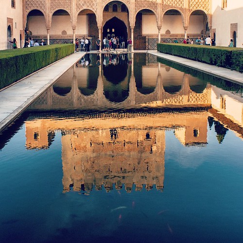 2012     #Travel #Memories #Throwback #2012 #Autumn #Granada #Spain    ...    ... #Alhambra #Palace #Nazaries #Architecture #Column #Arch #Pond #Reflection #Fish ©  Jude Lee