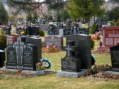 many tombstones