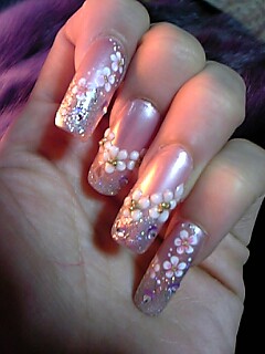 Lady Japan Nail art Sakura Design for long nails