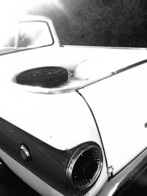 blackandwhite vintagecar ifautomobileswereangels ford ranchero 1962