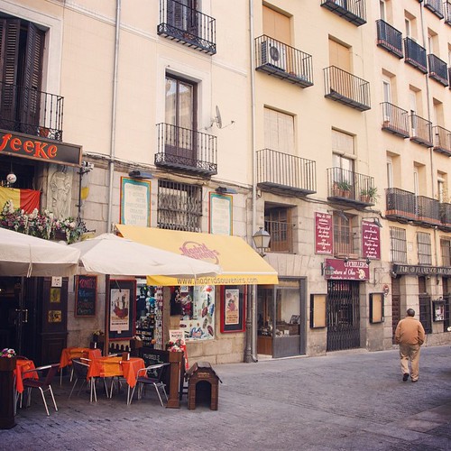 2012     #Travel #Memories #Throwback #2012 #Autumn #Madrid #Spain ... ... #Square #Back #Street #Outdoor #Cafe #Man #Walk ©  Jude Lee