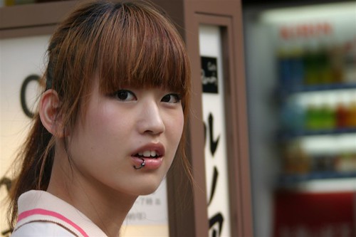 girls with piercing. Girl with piercing, Japan by