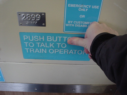Push Butt to Talk to Train Operator
