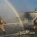 firefighters conduct training.