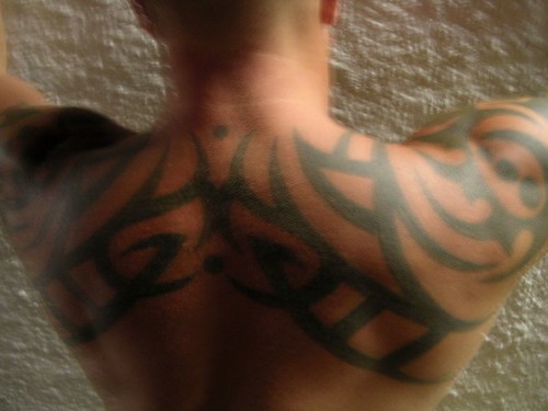 Gundulz Man Back Tattoo Design in Henna Tattooing Design