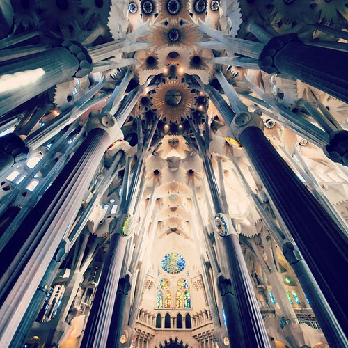 2012     #Travel #Memories #Throwback #2012 #Autumn #Barcelona #Spain     ...   #Gaudi #Architecture #Design #Cathedral #Sagrada #Familia #Interior #Ceiling #Column #Forest #Stained #Glass #Ray #Light ©  Jude Lee