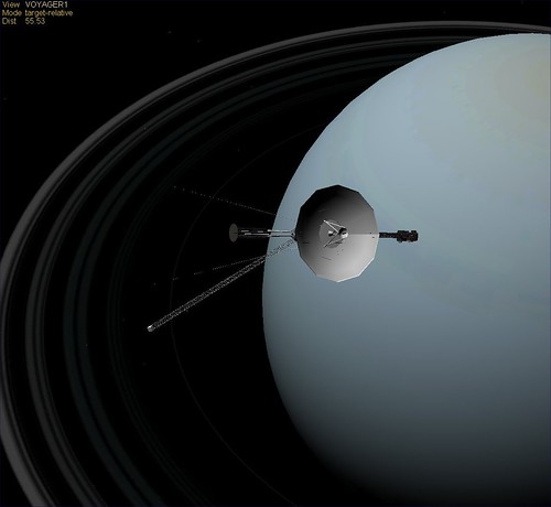 Voyager Uranus, Photo einer Sonde im Orbit des Uranus