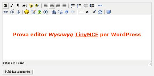 TinyMCE per WP