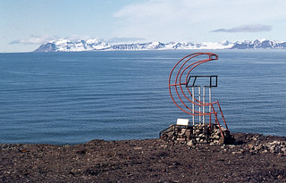 Soviet monument, Grumant, South Coast of Icefjord, Svalbard, 1982