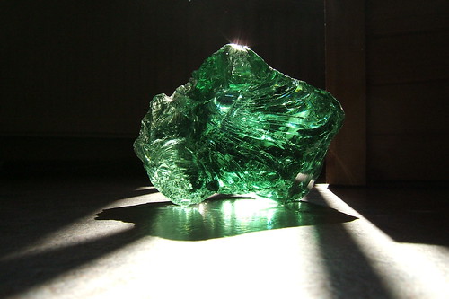 big chunk o' green glass