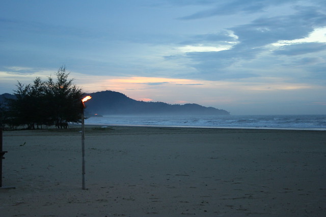 Rasa Ria Shangri La Beach front at sunset