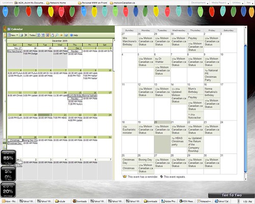 Active Desktop + Web Calendars