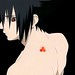 Naked Sasuke with cursed seal on his back