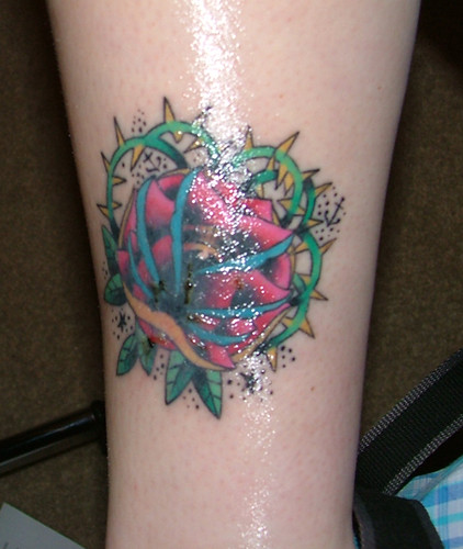 Old school rose tattoo. My newest tattoo. The picture kind of stinks.