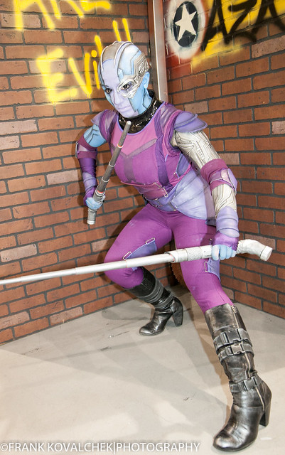 Nebula, from Guardians of the Galaxy, portrayed by Amber Skies Cosplay