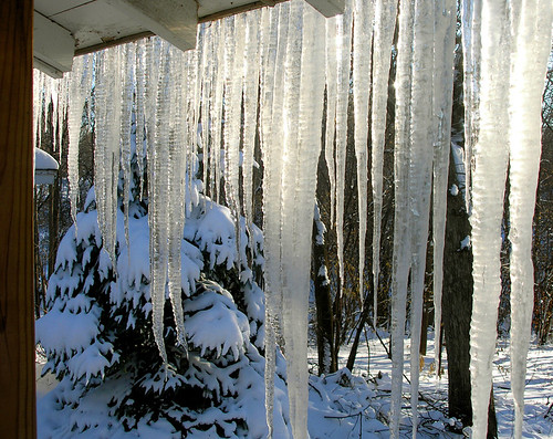 Icicles build on my back porch roof