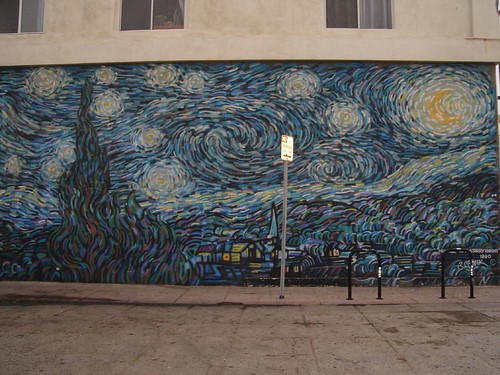 Van Gogh's starry night as graffiti