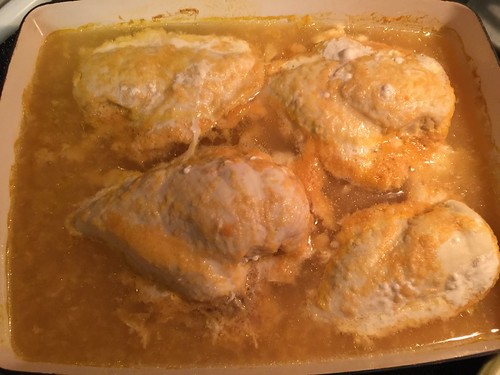 finished chicken baking