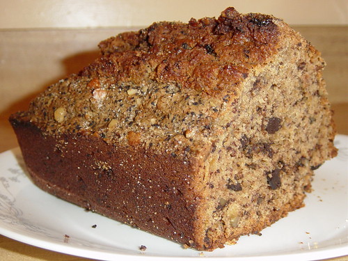 coffee banana bread with chocolate and nuts