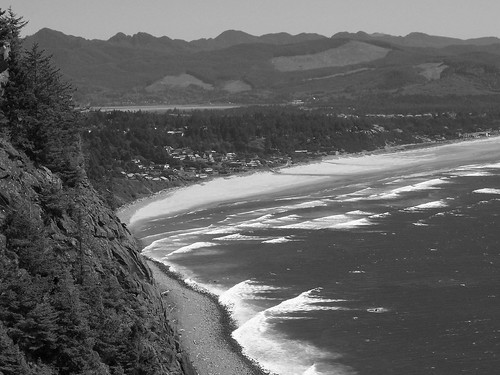 B&W beach cliff shot