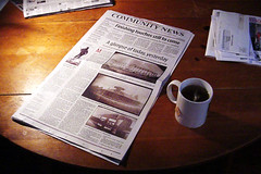 Newspaper and tea