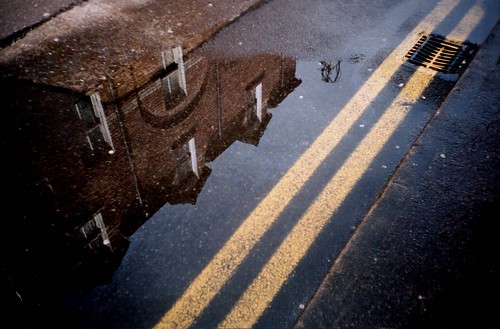 Reflection with Yellow Lines