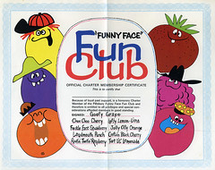 Funny Face Fun Club certificate