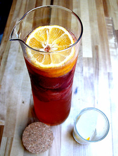 meyer lemonade with fresh strawberries and gin...