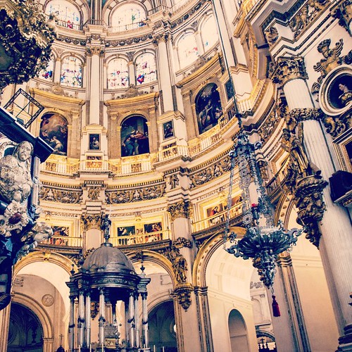 2012     #Travel #Memories #Throwback #2012 #Autumn #Granada #Spain    ...   #Cathedral #Interior #Column #Ceiling #Arch #Dome #Decoration #Sculpture #Statue #Painting #Stained #Glass #Light ©  Jude Lee
