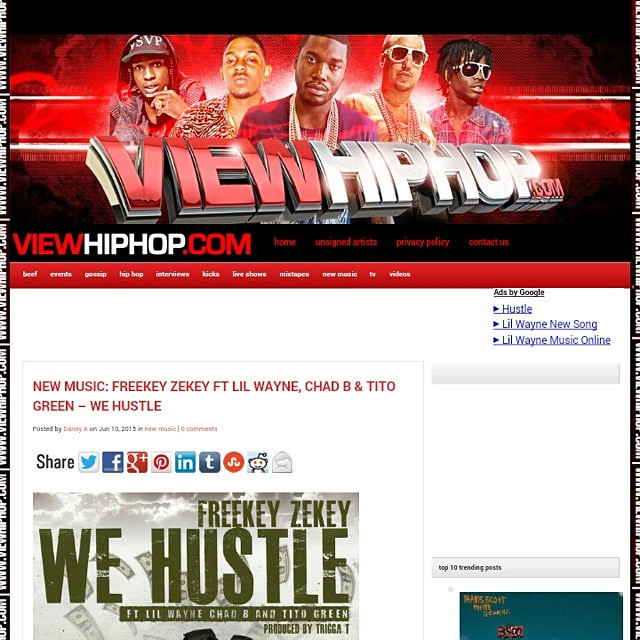 #WeHustle @freekey730 ft LIL WAYNE Chad B and Tito Green  Djs contact me for mp3  Goldilocz730@gmail