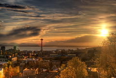 Space Needle Sunset HDR